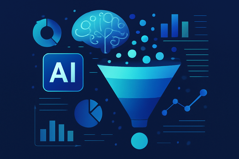 IA em prospecção otimizando funil de vendas com dados